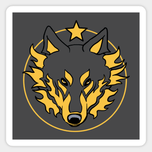 Wolf and star Sticker